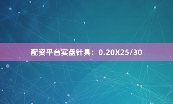 配资平台实盘针具：0.20X25/30